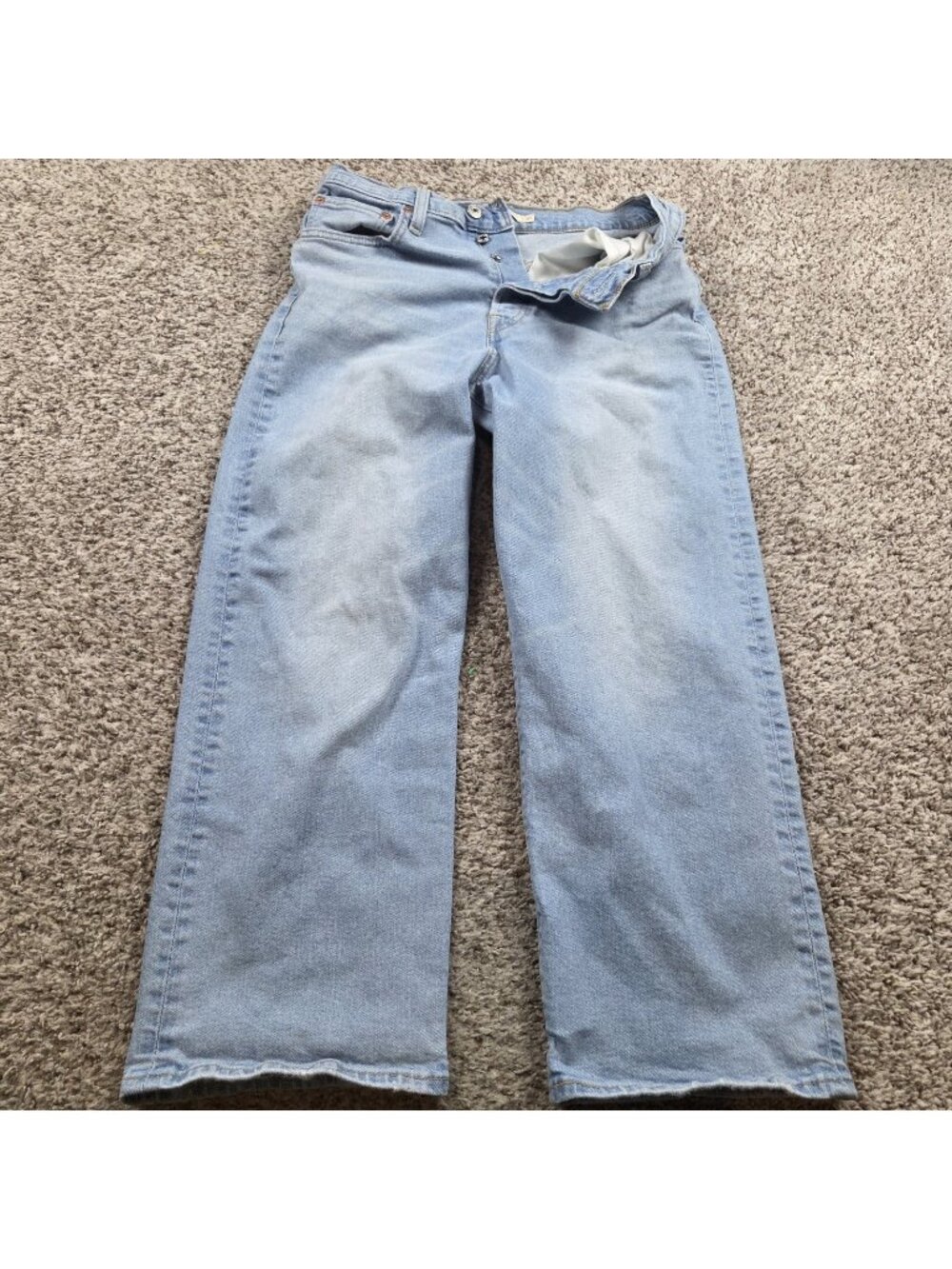 Levis Jeans Womens 30 Blue Ribcage Straight Ankle Premium Button Fly Light Wash